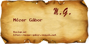 Mózer Gábor névjegykártya